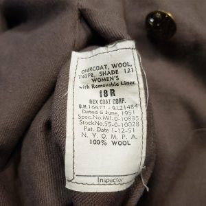 wac taupe overcoat 1951