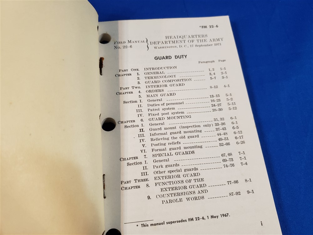 FM226 GUARD DUTY 1971 Doughboy Military Collectables Springfield