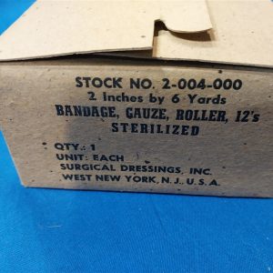 army-medical-medic-roller-gauze-2-0by-2-full-box-of-12-unopened-surgical-products-korean-war