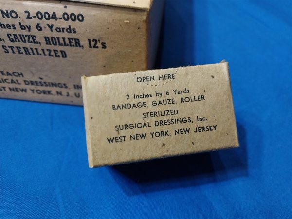 army-medical-medic-roller-gauze-2-0by-2-full-box-of-12-unopened-surgical-products-korean-war