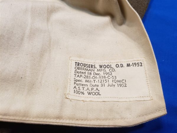trousers m1952 enlisted 36x33