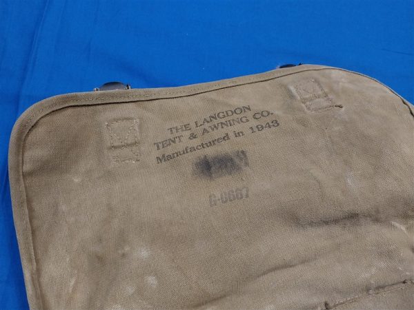 m36-musette-bag-43-1943-officers-wwii-canvas-strap-button-used-stain-nice-condition