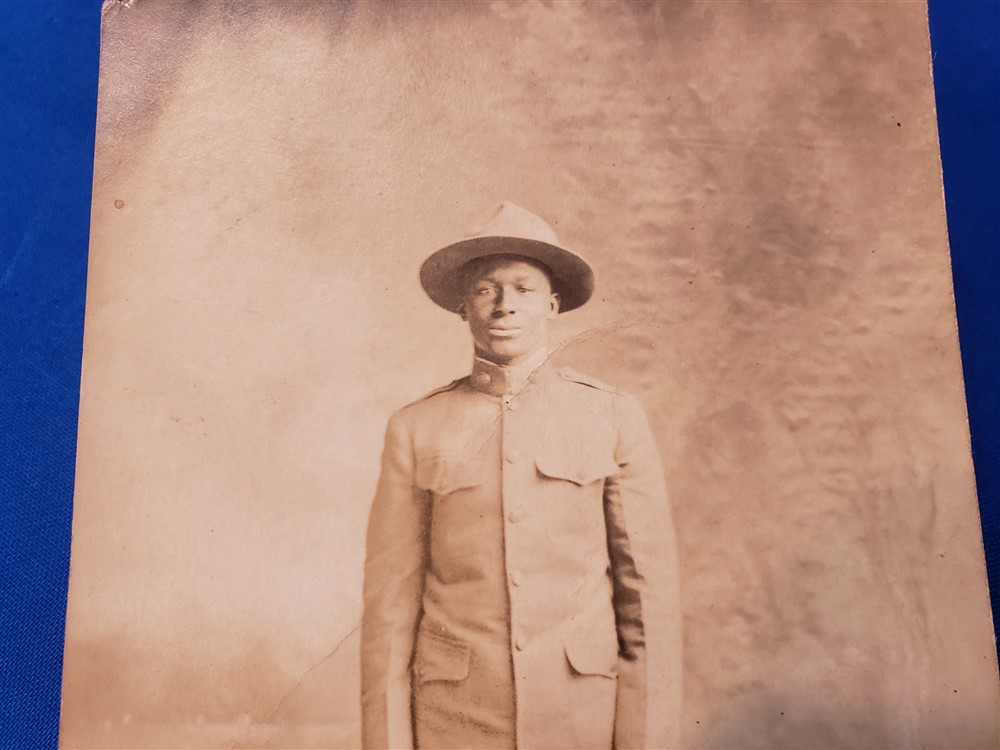 world-war-photo-of-unknown-colored-soldier-in-uniform-with-campaign-hat