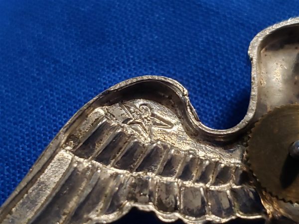 navy-off-officer-visor-cap-eagle-viking-made-hh-sterling-1/20-detail-back-screw