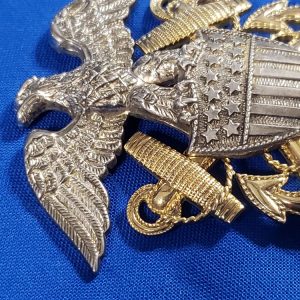 navy-off-officer-visor-cap-eagle-viking-made-hh-sterling-1/20-detail-back-screw