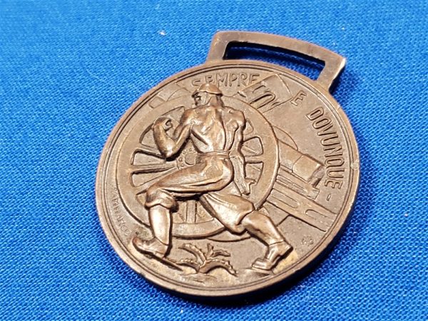 italian-artillery-contest-medal-wwii-1939-bronze-front-back-key-fob
