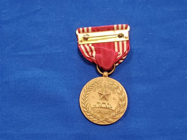 medal wwii-gc-good-conduct-named-mcwilliams-with-the-original-pin-back-broach