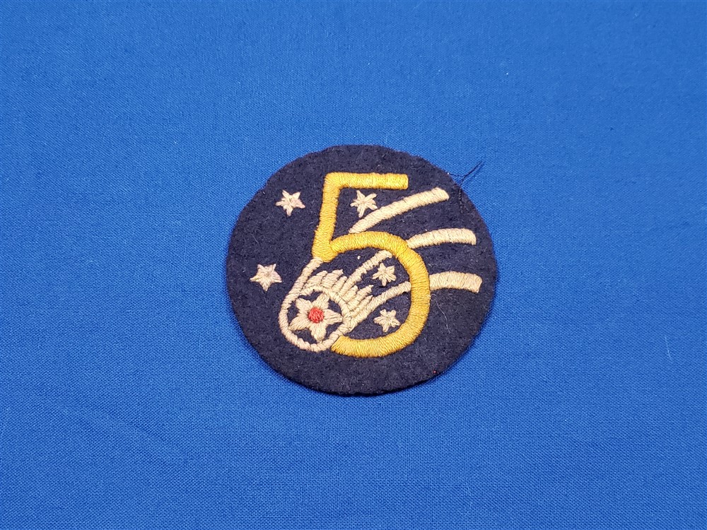 patch-wwii-5th-air-corps-british-made-embroidered-on-blue-felt-hand