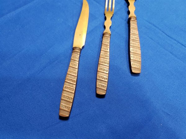 wwi-trench-art-fork-knife-spoon-battle-names-on-handles