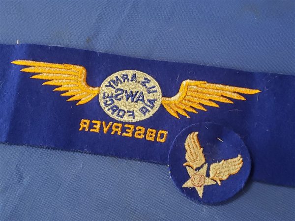 aws-armband-warning-service-civilian-with-pin-and-patch-wwii-air-force-corps