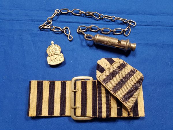 brit-air-raid-group british-air-raid-police-grouping-wwii-armband-whistle-insignia-for-uniforms