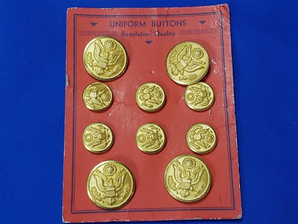 buttons-wwii-issue-dress-on-red-card-of-sale-army-world-war-two