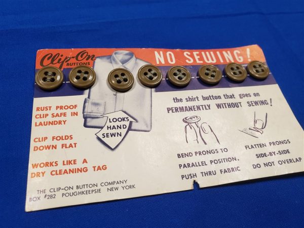 buttons-wwii-clip-on-type-on-original-factory-card-for-summer-shirts