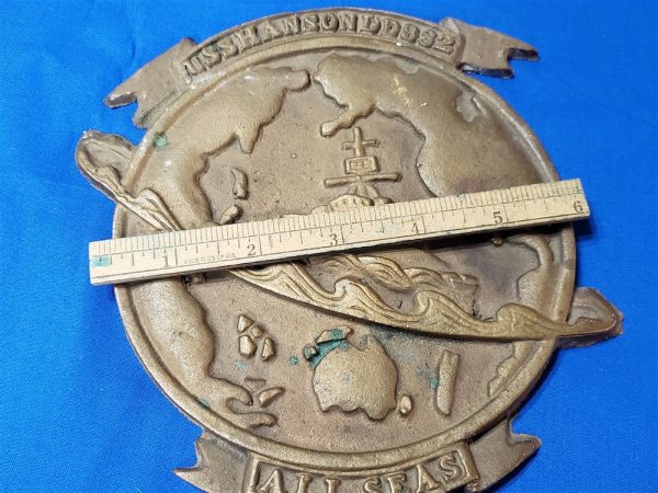plaque-uss-hanson-korean-war-theater-made-brass