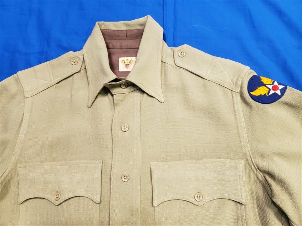 shirt-wwii-ofc-officers-tropic-aac-air-corps-buttons-collar-with-patch-left-sleeve-mint-eagle-tag