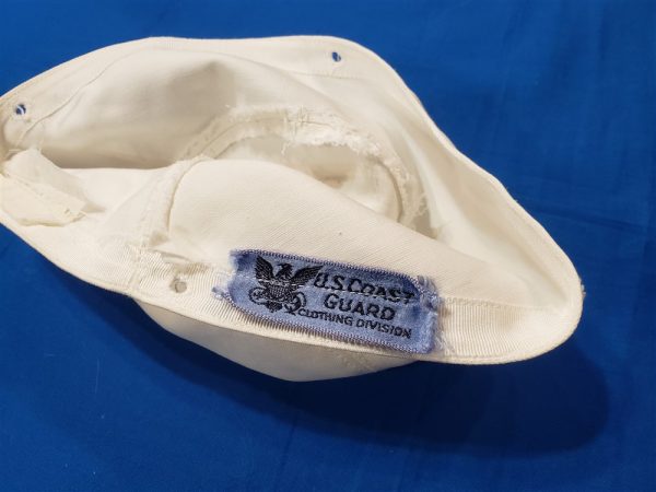 spars-combo-combination-hat-cap-center-piece-white-wwii-tag-size-23-officer-coast-guard