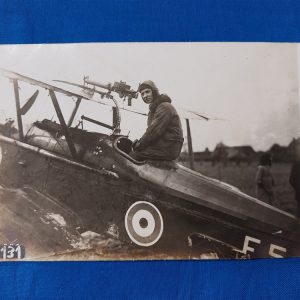 rppc-wwi-british-pilot machine-guns-plane-fighter-post-card