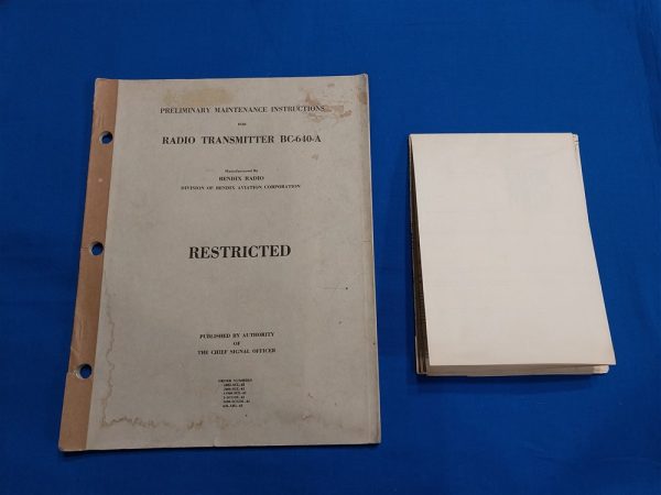 manual-wwii-bc640a manual-world-war-two-radio-bc640a-with-diagams-photos-and-details-of-full-unit-printed-in-1942-bendix-company