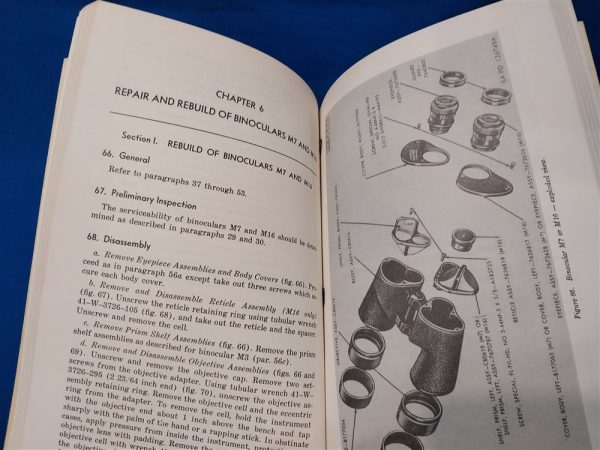 1953-dated-binocular-manual-for-the-repair-of-12-models-of-optics-cleaning-and-parts-pages-wwii-wwi