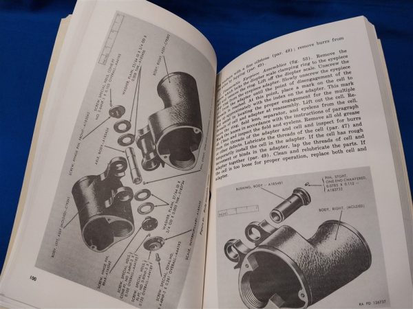 1953-dated-binocular-manual-for-the-repair-of-12-models-of-optics-cleaning-and-parts-pages-wwii-wwi
