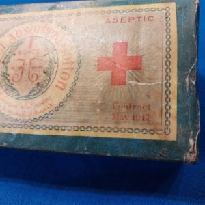 world-war-one-red-cross-absorbent-cotton-1917-contract-waxed-box-medical-medics-sealed