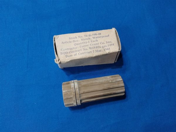 match-safe-1944 world-war-two-match-safe-by-foster-grant-in-the-original-manufacture-contract-box-unissued-44-dated