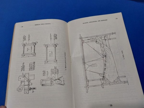 world-war-two-field-manual-fm8-50-for-splints-bandages-and cast-use-in-the-battlefield-over-90-pages-excellent-condition