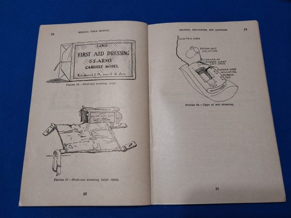 world-war-two-field-manual-fm8-50-for-splints-bandages-and cast-use-in-the-battlefield-over-90-pages-excellent-condition