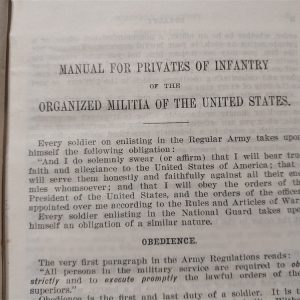 1909-dated-manual-for-the-training-of-new-privated-in-organized-militias-hard-cover-well-over-100-pages-covers-all-training