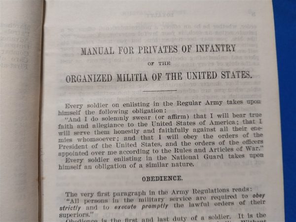 1909-dated-manual-for-the-training-of-new-privated-in-organized-militias-hard-cover-well-over-100-pages-covers-all-training