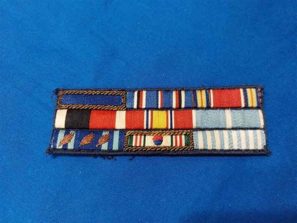 world-war-two-and-korean-war-air-force-ribbon-bar-9-total-hand-embroidered-bullion-frames-rbn-af