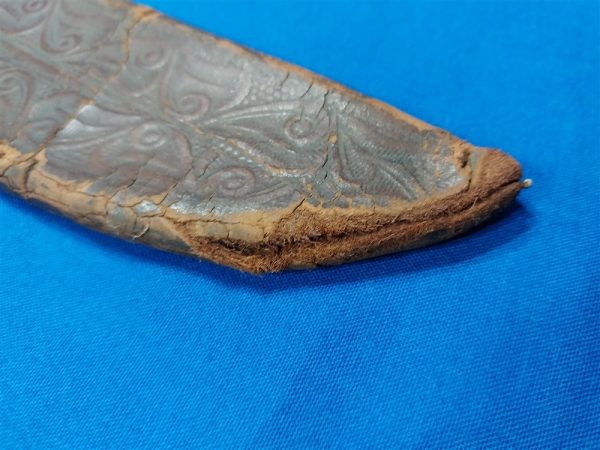 scabard-collins-machete-number-14-leather-with-tooled-marks-on-front-27l-inches-by-2-inched-wide-early example