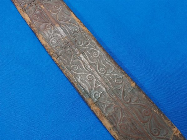scabard-collins-machete-number-14-leather-with-tooled-marks-on-front-27l-inches-by-2-inched-wide-early example