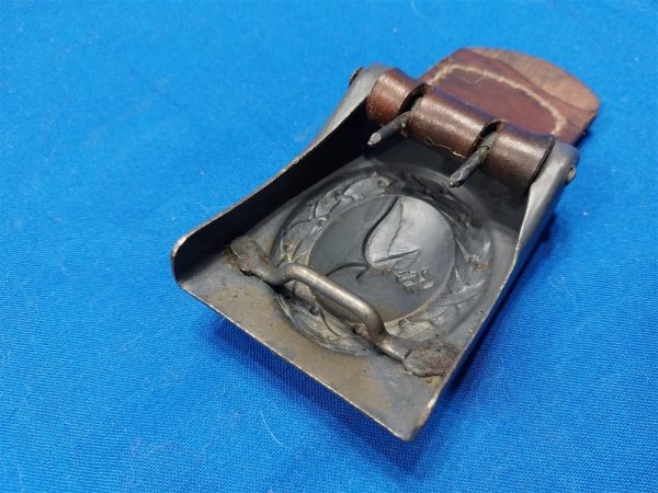 german-world-war-two-luftwaffe-belt-buckle-grey-blue-leather-tab-1941-dated