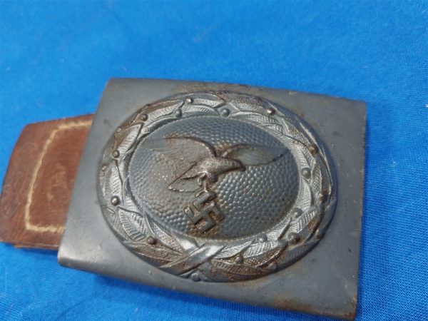 german-world-war-two-luftwaffe-belt-buckle-grey-blue-leather-tab-1941-dated