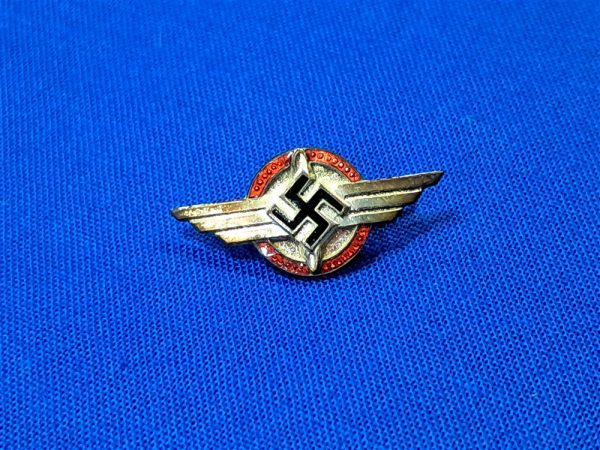 dlv-member-pin world-war-two-german-d-l-v-membership-pin-small-with-great-enamel-insignia-maker-marked-on-back