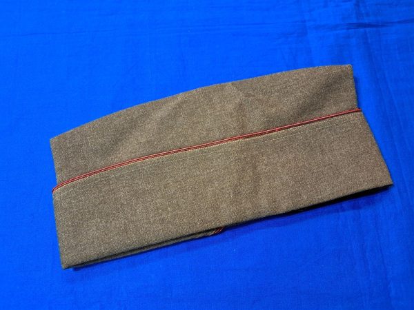 Korean-war-garrison-cap=for-enlisted-ordnance-department-corps-size-7.25-olive=drab-wool-winter