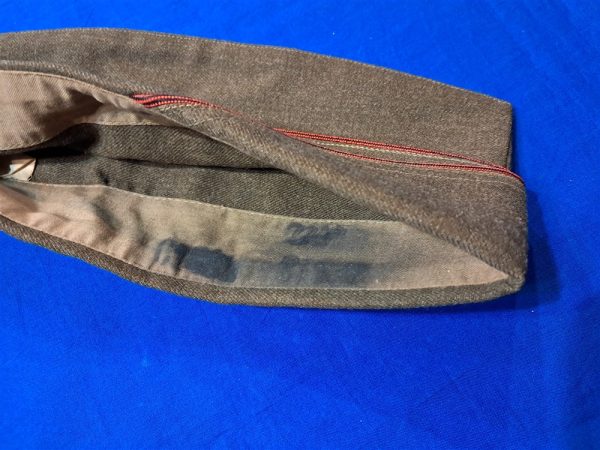 Korean-war-garrison-cap=for-enlisted-ordnance-department-corps-size-7.25-olive=drab-wool-winter
