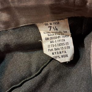 Korean-war-garrison-cap=for-enlisted-ordnance-department-corps-size-7.25-olive=drab-wool-winter