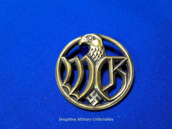german-help-badge world-war-two-german-army-helpers-badge-pin-eagle-with-swastika-hollow-construction-mint-condiiton