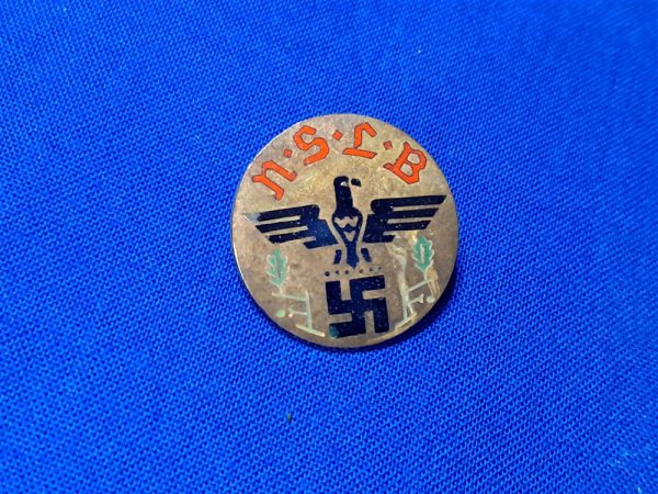 nslb-badge-teacher german-world-war-two-teachers-association-membership-pin-1st-design-with-straight-wings