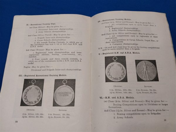 world-war-one-british-recreational-training-manual-book-dated 1917-includes-the-medals-issued-in-these-events