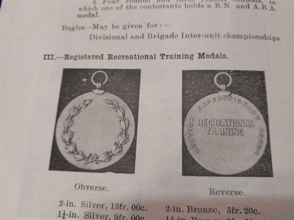 world-war-one-british-recreational-training-manual-book-dated 1917-includes-the-medals-issued-in-these-events