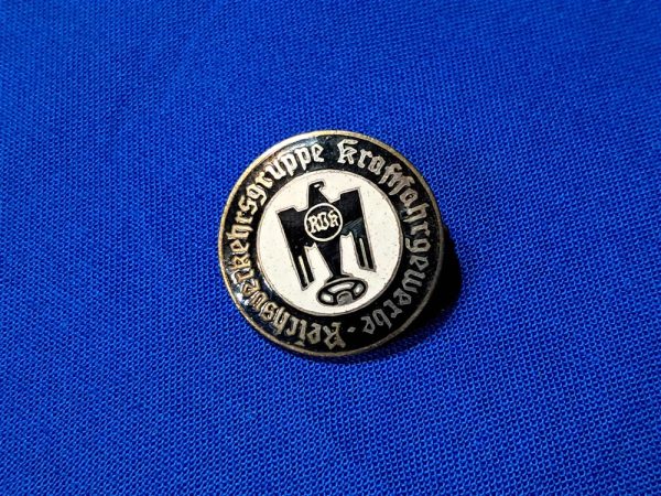 world-war-two-german-rvk-member-membership-badge-pin-for-automobile-motor-industry-workers-union-enamel-maker-marked