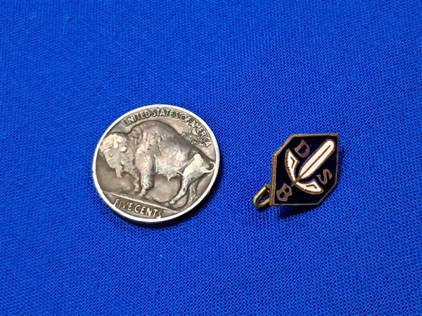 early-pattern-german-world-war-two-stenographers-union-pin-for-women-membership-workers-patent-protected-marked-on-back