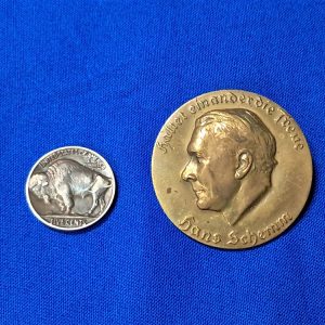 world-war-two-1935-dated-hans-schem-tinnie-made-of-solid-brass-with-original-pin-on-back-killed-in-crash-that-year