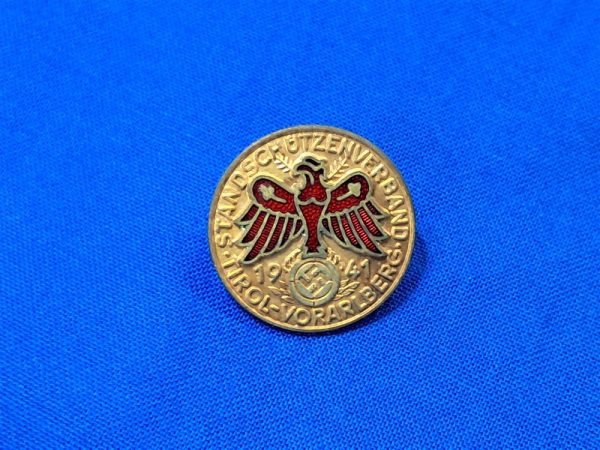 tirol-pistol-standing german-dsvb-shooting member-badge-in-bronze-world-war-two-made-by-poellath