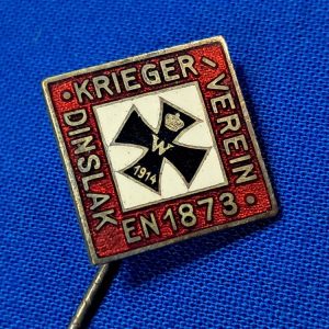 german-world-war-one-stick-pin-veterans-group-established-in-1873-enamel-front-maker-marked-back