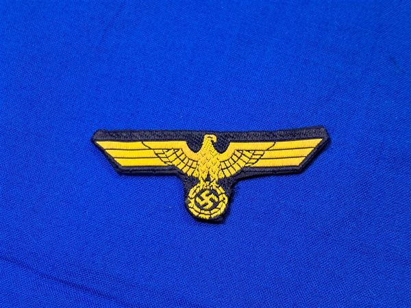 german-world-war-two-bevo-navy-overseas-cap-eagle-yellow-on-naval-blue-mint