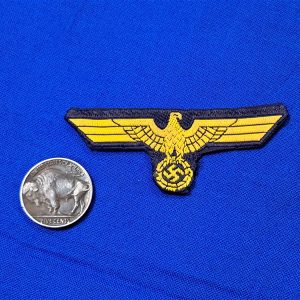 german-world-war-two-bevo-navy-overseas-cap-eagle-yellow-on-naval-blue-mint